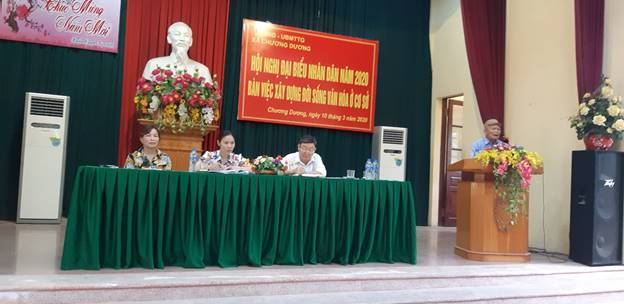 Xã Chương Dương, huyện Thường Tín tổ chức Hội nghị đại biểu nhân dân năm 2020 bàn việc xây dựng đời sống văn hóa ở cơ sở