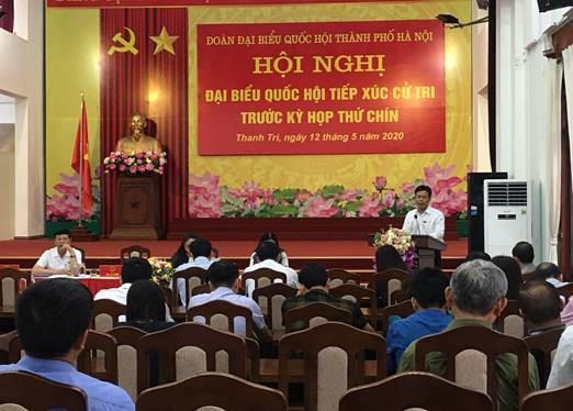 Đại biểu Quốc hội Thành phố Hà Nội, tiếp xúc với cử tri huyện Thanh Trì trước kỳ họp thứ 9, khóa XIV