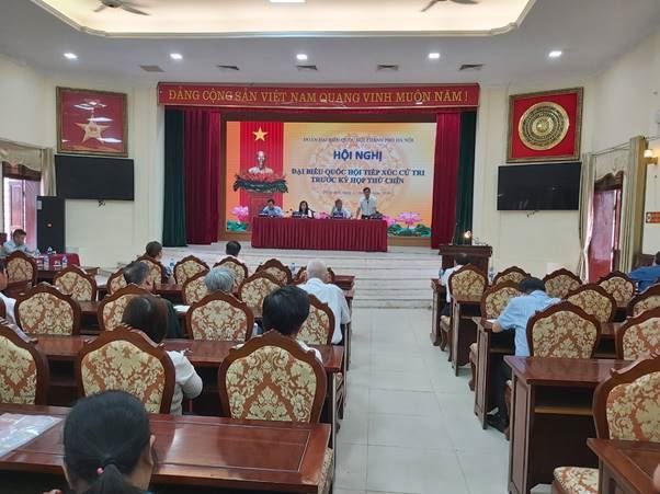 Đoàn đại biểu Quốc hội khóa XIV TP Hà Nội tiếp xúc với cử tri huyện Đông Anh trước kỳ họp thứ 9
