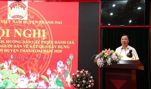 Ủy ban MTTQ Việt Nam huyện Thanh Oai về việc tổ chức lấy ý kiến sự hài lòng của người dân đối với kết quả xây dựng Nông thôn mới huyện năm 2020