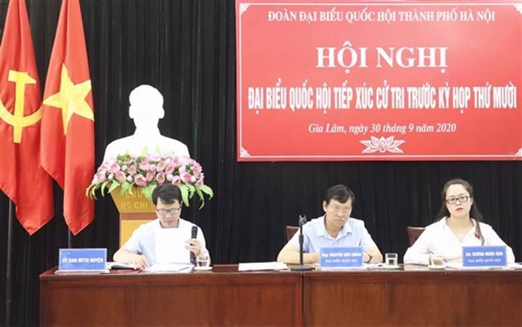 Đại biểu Quốc hội khóa XIV Thành phố Hà Nội tiếp xúc cử tri huyện Gia Lâm trước kỳ họp thứ 10