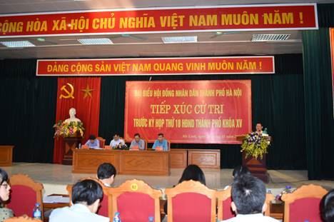  Huyện Mê Linh tổ chức hội nghị tiếp xúc cử tri với đại biểu HĐND thành phố Hà Nội trước kỳ họp thứ 18 HĐND Thành phố khóa XV