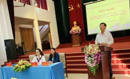 Cử tri huyện Thanh Trì tiếp xúc với Đoàn đại biểu Quốc hội thành phố Hà Nội sau kỳ họp thứ 10 Quốc hội khoá XIV