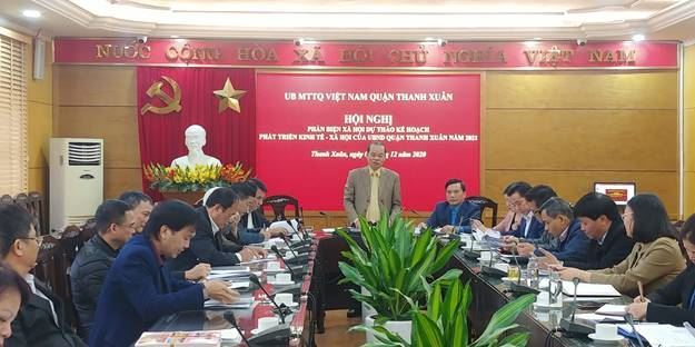 Ủy ban MTTQ Việt Nam quận Thanh Xuân phản biện xã hội về Kế hoạch phát triển Kinh tế - Xã hội năm 2021