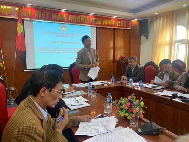Huyện Mê Linh tổ chức Hội nghị Phản biện vào dự thảo Đề án ủy thác nguồn vốn từ ngân sách huyện sang Ngân hàng chính sách xã hội để cho vay hỗ trợ tạo việc làm, duy trì và mở rộng việc làm giai đoạn 2021 - 2025.