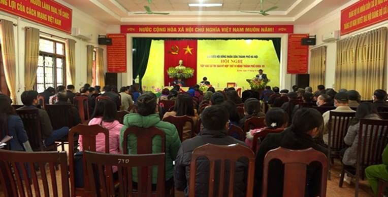 Đại biểu HĐND thành phố Hà Nội tiếp xúc cử tri huyện Thạch Thất  sau kỳ họp thứ 18
