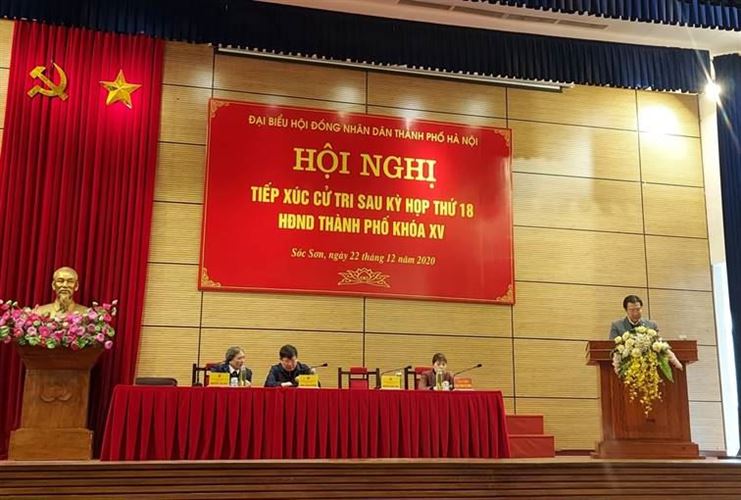 Hội nghị tiếp xúc cử tri huyện Sóc Sơn với đại biểu HĐND TP sau kỳ họp thứ 18, khóa XV HĐND Thành phố