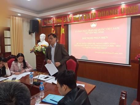 Ủy ban MTTQ Việt Nam huyện Mê Linh tổ chức Hội nghị Phản biện vào dự thảo Đề án “Hoàn thiện hệ thống chiếu sáng trên địa bàn huyện Mê Linh giai đoạn 2021 – 2025 và những năm tiếp theo”.