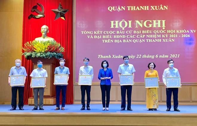 Quận Thanh Xuân tổng kết cuộc bầu cử đại biểu Quốc hội khoá XV và đại biểu HĐND các cấp nhiệm kỳ 2021-2026