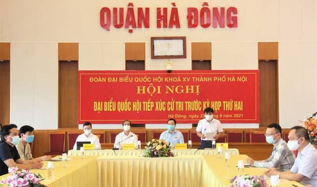 Đại biểu Quốc hội thuộc đơn vị bầu cử số 6 tiếp xúc với cử tri quận Hà Đông, huyện Thanh Oai và Thanh Trì trước kỳ họp thứ hai, Quốc hội khóa XV      