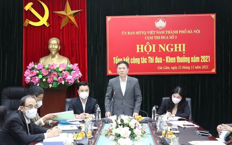 Cụm Thi đua số 3 - Uỷ ban MTTQ Việt Nam Thành phố Hà Nội tổng kết Thi đua- Khen thưởng năm 2021