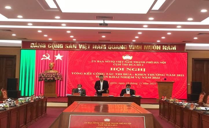 Cụm thi đua số 2 Ủy ban MTTQ Việt Nam TP Hà Nội tổng kết công tác thi đua khen thưởng năm 2021 và triển khai nhiệm vụ năm 2022