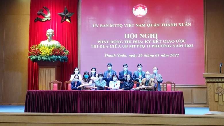 Quận Thanh Xuân tổ chức Hội nghị ký kết giao ước thi đua giữa Ủy ban MTTQ Việt Nam các phường