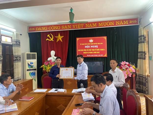 Ủy ban MTTQ Việt Nam huyện Ứng Hòa tổ chức hội nghị giao ban công tác Mặt trận tháng 4