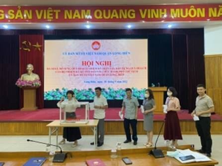 Hội nghị rà soát, bổ sung quy hoạch nhiệm kỳ hiện tại, xây dựng quy hoạch cán bộ nhiệm kỳ kế tiếp đối với chức danh Phó Chủ tịch Ủy ban MTTQ Việt Nam quận Long Biên