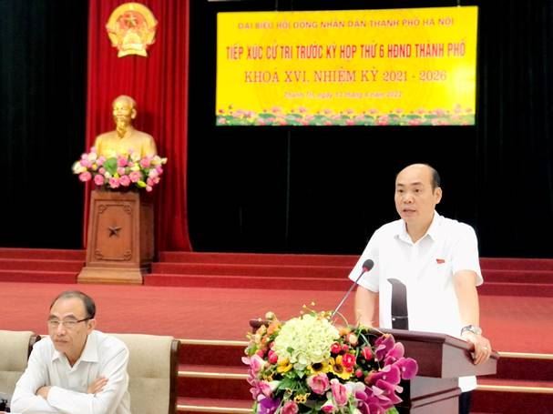  Huyện Thanh Trì tiếp xúc với cử tri trước kỳ họp thứ 6 đại biểu HĐND  thành phố khóa XVI, nhiệm kỳ 2021 - 2026