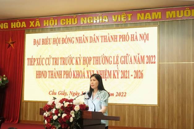 Ủy ban MTTQ Việt Nam quận Cầu Giấy phối hợp tổ chức Hội nghị tiếp xúc cử tri trước kỳ họp thường lệ giữa năm 2022 HĐND Thành phố Hà Nội  khóa XVI, nhiệm kỳ 2021 - 2026.