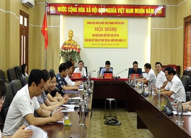 Đoàn đại biểu Quốc hội Thành phố Hà Nội tiếp xúc cử tri sau kỳ họp thứ 3 Quốc hội khóa XV với cử tri huyện Thanh Trì, Thanh Oai và quận Hà Đông