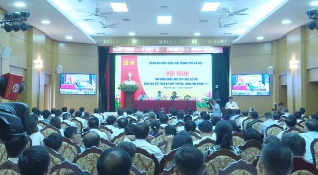 Đại biểu Quốc hội khóa XV thành phố Hà Nội tiếp xúc với cử tri đơn vị bầu cử số 2 sau Kỳ họp thứ 3 tại huyện Đông Anh