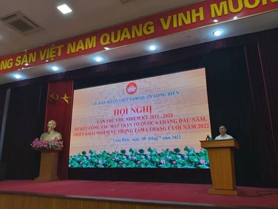 Quận Long Biên tổ chức hội nghị sơ kết công tác MTTQ 6 tháng đầu năm, triển khai nhiệm vụ trọng tâm 6 tháng cuối năm 2022