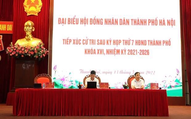 Đại biểu HĐND Thành phố Hà Nội tiếp xúc cử tri huyện Thanh Oai sau kỳ họp thứ 7