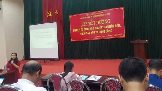 Ủy ban MTTQ Việt Nam huyện Mê Linh tổ chức tập huấn nghiệp vụ công tác Thanh tra nhân dân, Giám sát đầu tư của cộng đồng năm 2022.