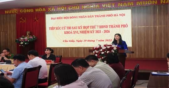 Quận Cầu Giấy tổ chức hội nghị tiếp xúc cử tri Đại biểu HĐND thành phố Hà Nội sau kỳ họp thứ 7 HĐND thành phố Hà Nội khóa XVI.
