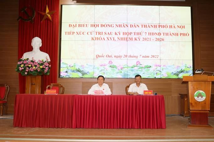 Đoàn đại biểu HĐND Thành phố Hà Nội đơn vị bầu cử số 26 tiếp xúc cử tri sau kỳ họp thứ 7 tại huyện Quốc Oai