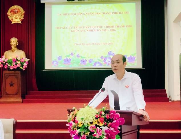 Huyện Thanh Trì tiếp xúc cử tri sau kỳ họp thứ 7 HĐND Thành phố  khóa XVI, nhiệm kỳ 2021 -2026