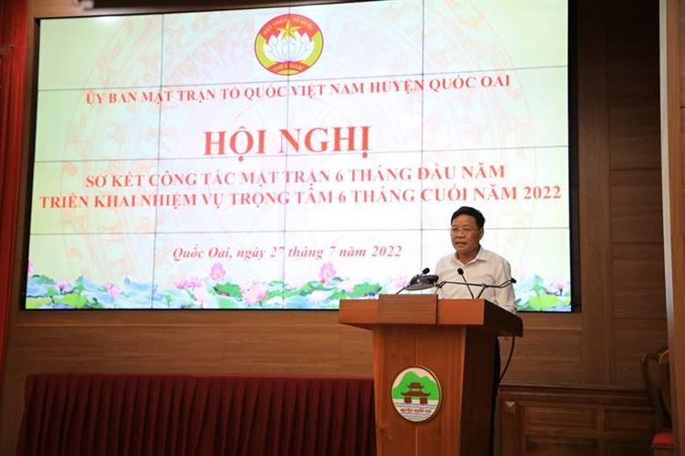 Uỷ ban MTTQ Việt Nam huyện Quốc Oai sơ kết công tác Mặt trận 6 tháng đầu năm; triển khai nhiệm vụ 6 tháng cuối năm 2022