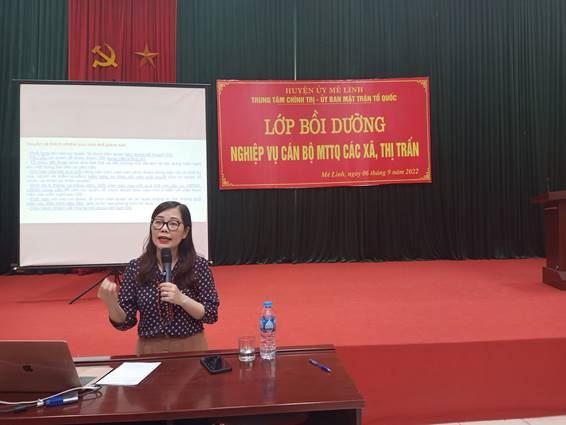 Ủy ban MTTQ Việt Nam huyện Mê Linh tổ chức tập huấn nghiệp vụ cán bộ MTTQ các xã, thị trấn năm 2022.