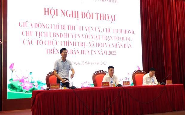 Thanh Oai đối thoại giữa người đứng đầu cấp ủy, Chính quyền với MTTQ, các tổ chức chính trị xã hội và Nhân dân trên địa bàn huyện năm 2022
