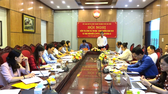 Đoàn kiểm tra Ủy ban MTTQ Việt Nam Thành phố Hà Nội làm việc với MTTQ huyện Thạch Thất
