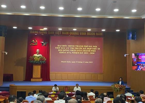 Đại biểu HĐND TP tiếp xúc cử tri quận Thanh Xuân trước kỳ họp thứ 10-HĐND TP khóa XVI, nhiệm kỳ 2021-2026
