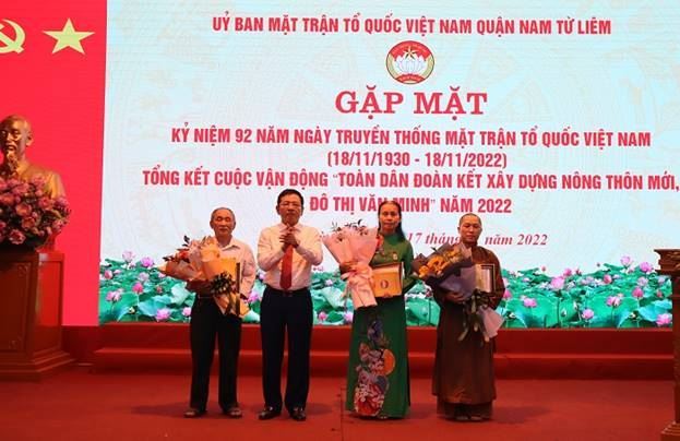 Quận Nam Từ Liêm đã tổ chức gặp mặt kỷ niệm 92 năm ngày truyền thống MTTQ Việt Nam