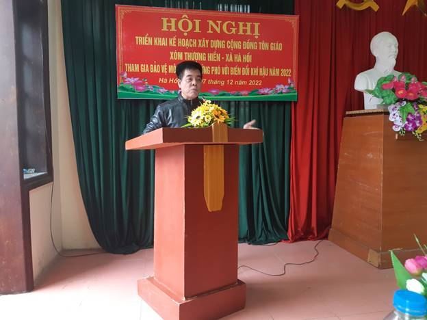 Ban đoàn kết Công giáo huyện tổ chức triển khai Kế hoạch xây dựng cộng đồng tôn giáo xóm Thượng Hiền tham gia bảo vệ môi trường, ứng phó với biến đổi khí hậu năm 2022.