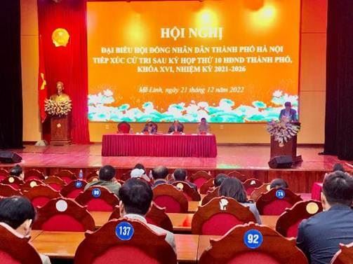 Ủy ban MTTQ Việt Nam huyện Mê Linh tổ chức Hội nghị để Tổ đại biểu HĐND Thành phố Hà Nội tiếp xúc cử tri sau kỳ họp thứ 10 HĐND Thành phố khóa XVI, nhiệm kỳ 2021 – 2026.