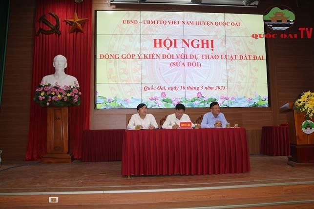 Huyện Quốc Oai tổ chức Hội nghị lấy ý kiến góp ý vào dự thảo Luật Đất đai (sửa đổi)