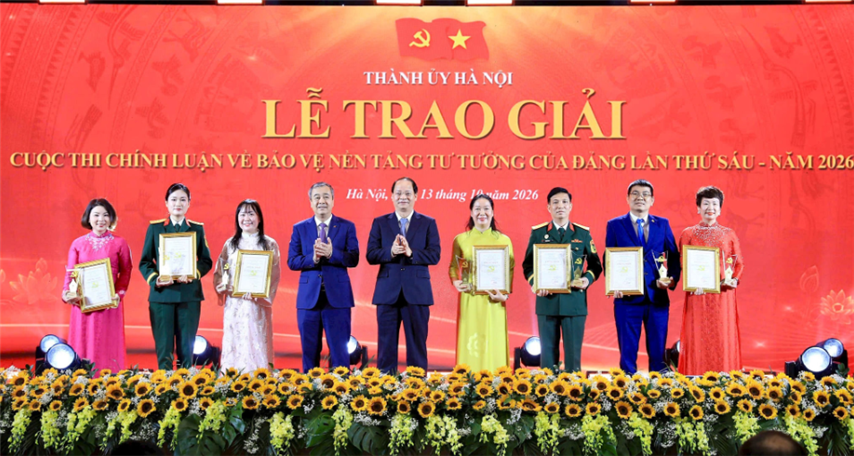 Hà Nội trao 126 giải thưởng Cuộc thi chính luận bảo vệ nền tảng tư tưởng của Đảng năm 2026