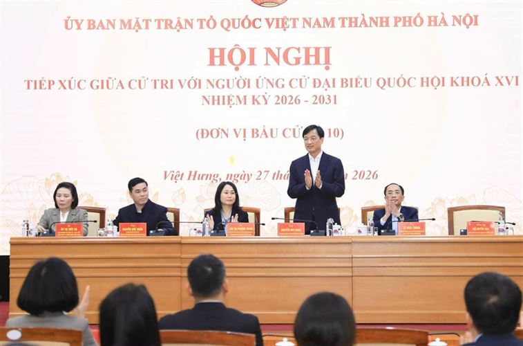 Bí thư Thành ủy Nguyễn Duy Ngọc và các ứng cử viên đại biểu Quốc hội tiếp xúc cử tri, vận động bầu cử