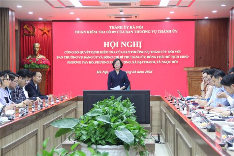 Hà Nội: Công bố quyết định kiểm tra đối với Đảng ủy 4 xã, phường