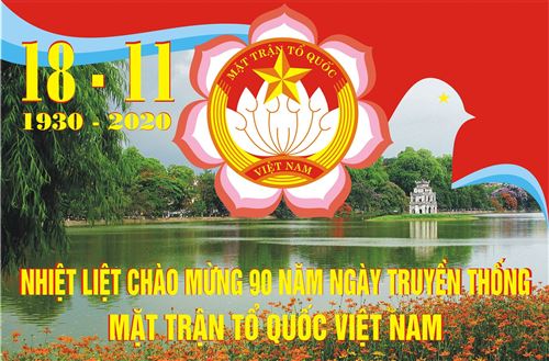 Tranh cổ động kỷ niệm 90 năm Ngày truyền thống MTTQ Việt Nam